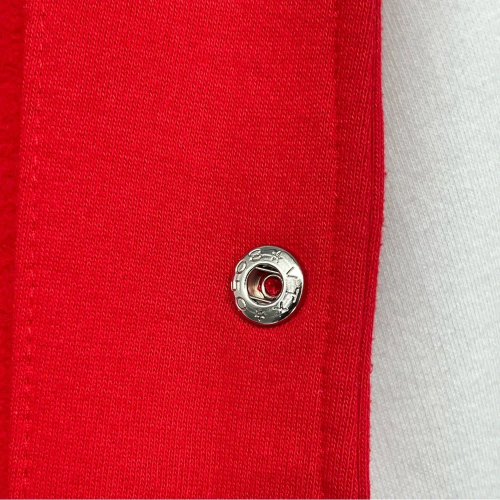 Paperjunkie Varsity Letterman Jacket Men Medium White Red Unisex - Picture 9 of 13